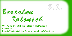 bertalan kolonich business card